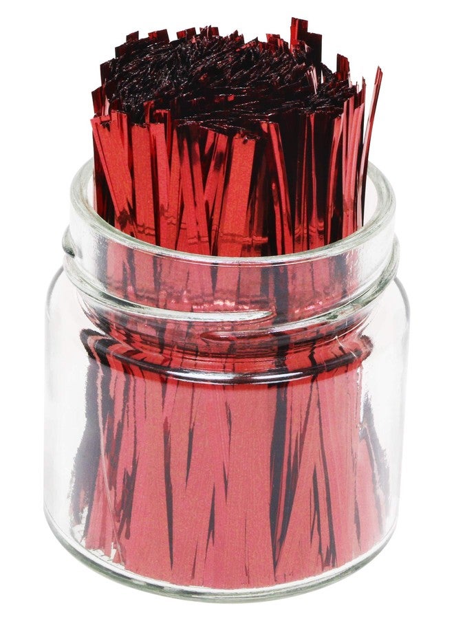 Mini Skater 6 Inches 800 Pieces Metallic Plastic Twist Ties Bag Ties for Cellophane Party Bag (800, Red) - Image 1
